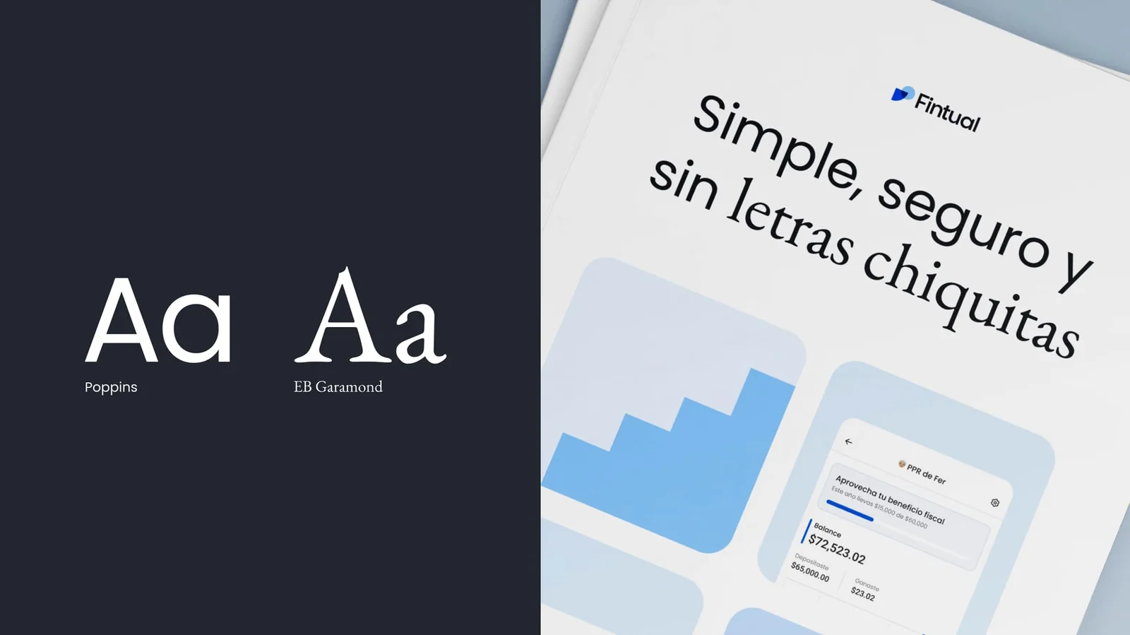 Imagen de Fintual: tipografías y pieza Simple, seguro y sin letras chiquitas