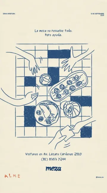 Póster ilustrado de Meza