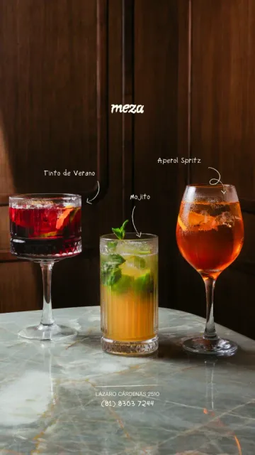 Tres bebidas de Meza