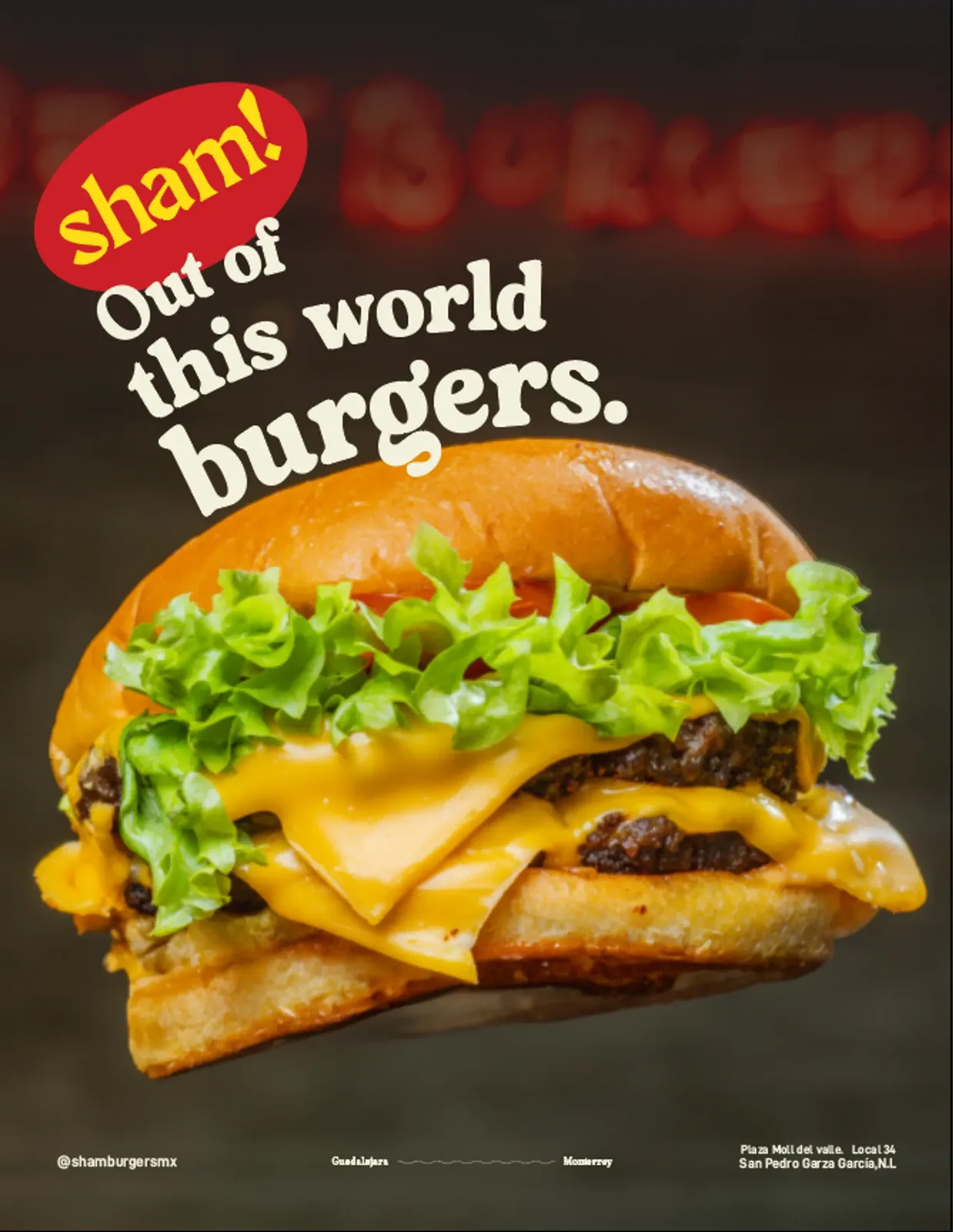 Out of this world burgers, pieza de Sham