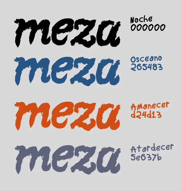 Logotipo de Meza en sus cuatro colores